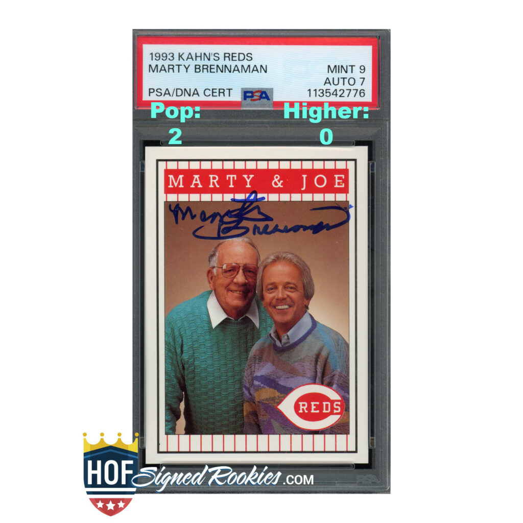 1993 Kahn's Reds Marty Brennaman PSA 9 Auto 7
