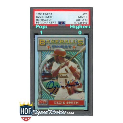 1993 Finest Refractor #28 Ozzie Smith PSA 9 Auto 10