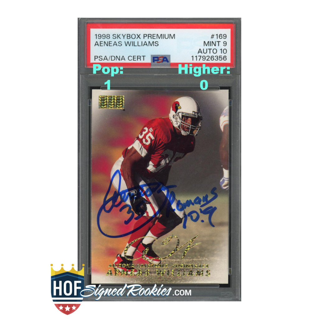 1998 Skybox Premium Aeneas Williams PSA 9 Auto 10