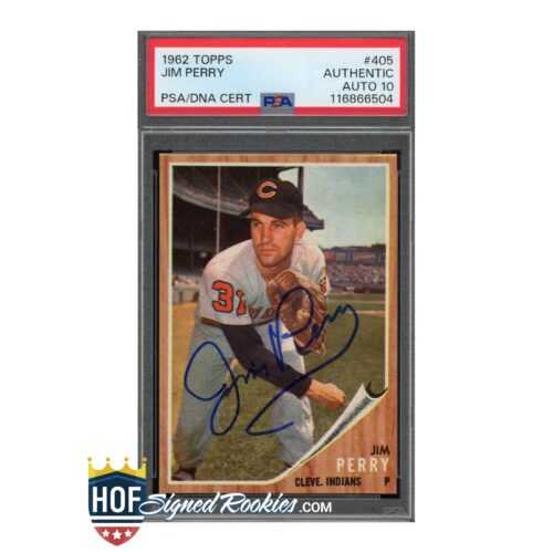1962 Topps #405 Jim Perry PSA Auto 10