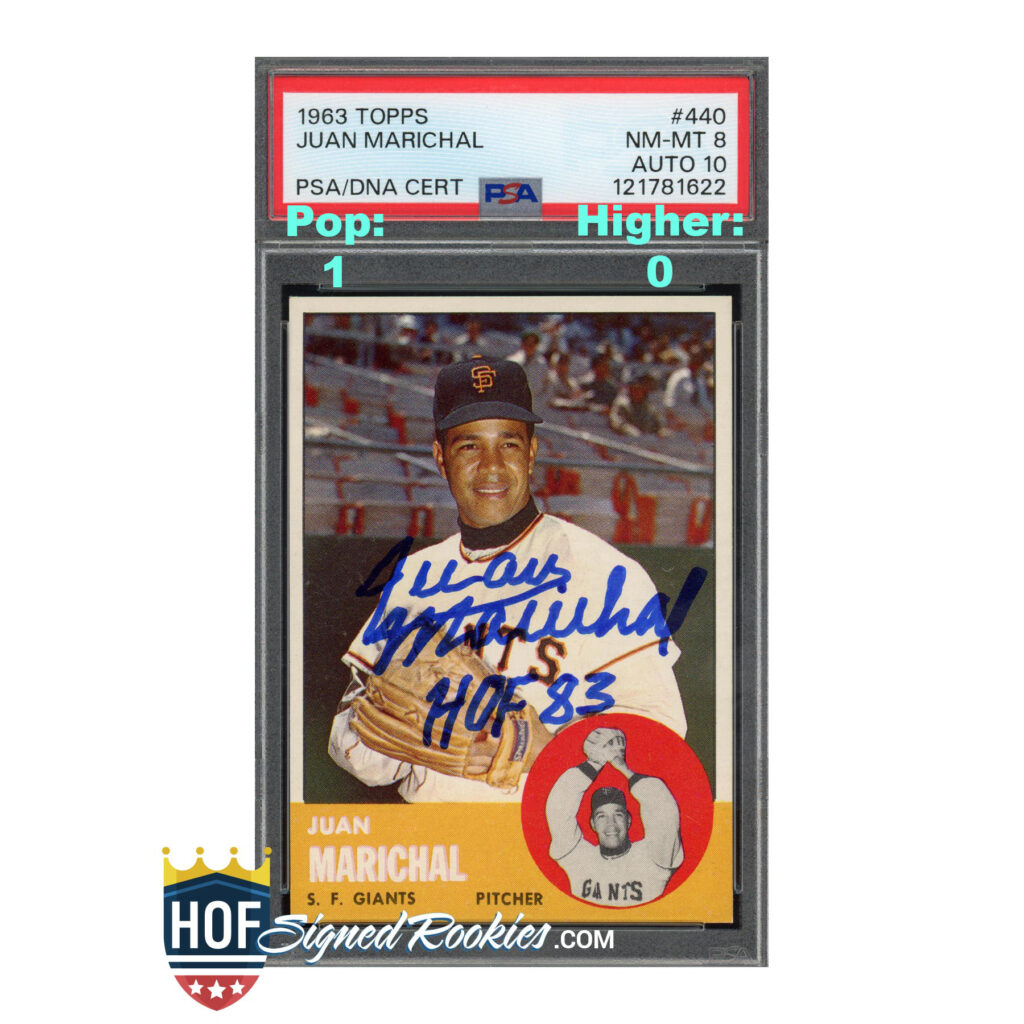 1963 Topps #440 Juan Marichal PSA 8 Auto 10