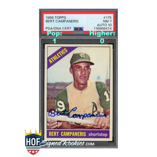 1966 Topps #175 Bert Campaneris PSA 7 Auto 10