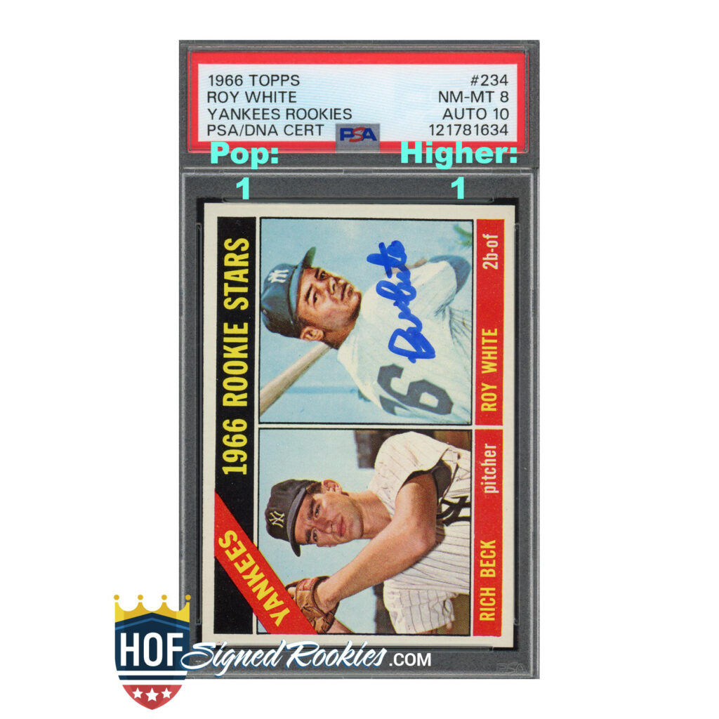 1966 Topps #234 Roy White PSA 8 Auto 10
