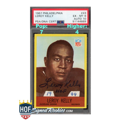 1967 Philadelphia #43 LeRoy Kelly PSA 6 Auto 10