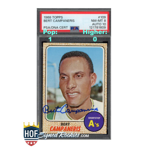 1968 Topps #109 Bert Campaneris PSA 8 Auto 10