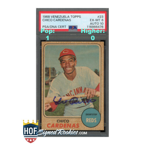1968 Venezuelan Venezuelan Topps #23 Chico Leo Cardenas PSA 6 Auto 10