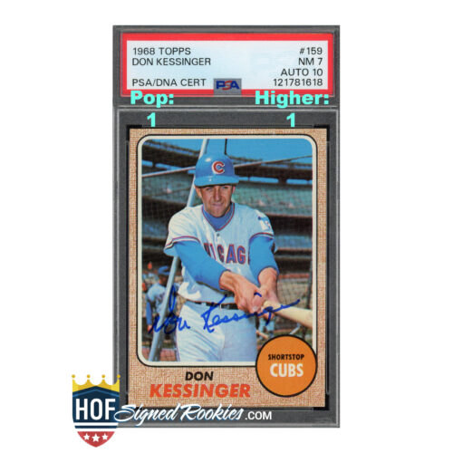 1968 Topps #159 Don Kessinger PSA 7 Auto 10