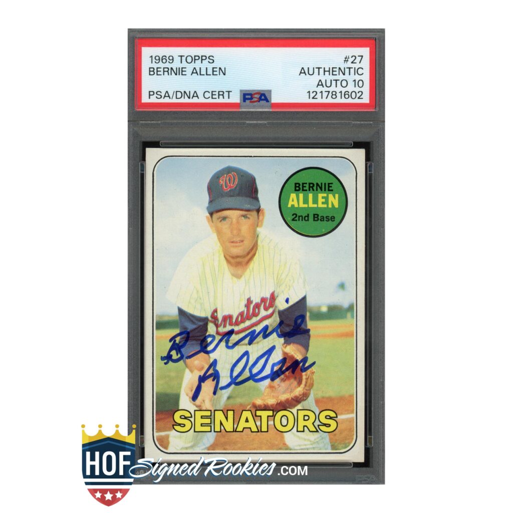1969 Topps #27 Bernie Allen PSA Auto 10