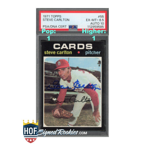 1971 Topps #55 Steve Carlton PSA 6.5 Auto 10