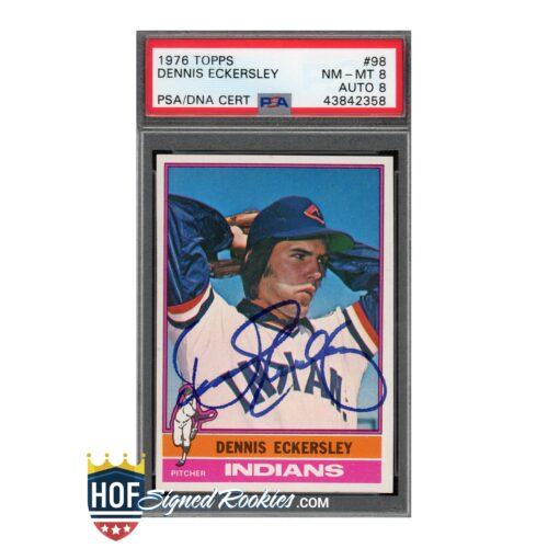 1976 Topps #98 Dennis Eckersley PSA 8 Auto 8