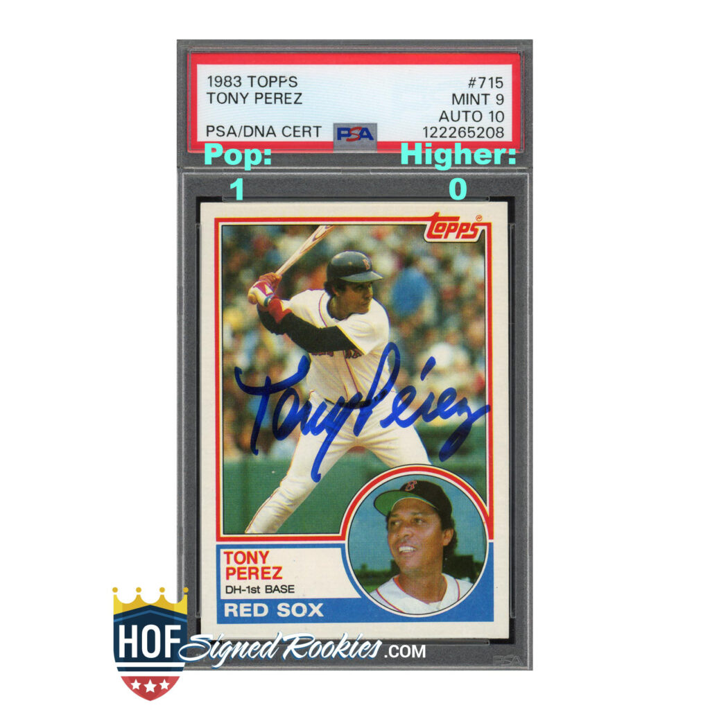 1983 Topps #715 Tony Perez PSA 9 Auto 10