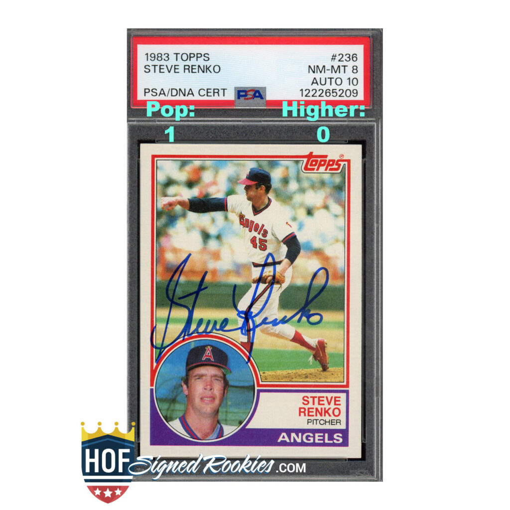 1983 Topps #236 Steve Renko PSA 8 Auto 10