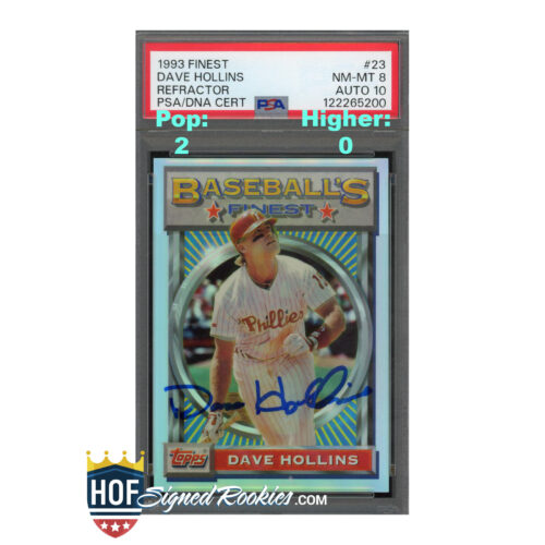 1993 Finest Refractor #23 Dave Hollins PSA 8 Auto 10