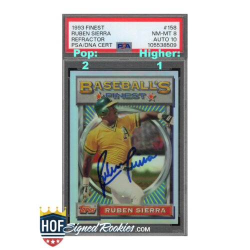 1993 Finest Refractor #158 Ruben Sierra PSA 8 Auto 10