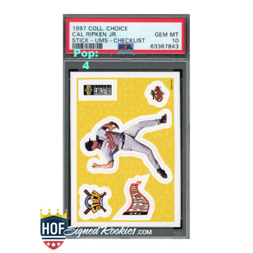 1997 Collector's Choice Stick-Ums Checklist #NNO Cal Ripken PSA 10
