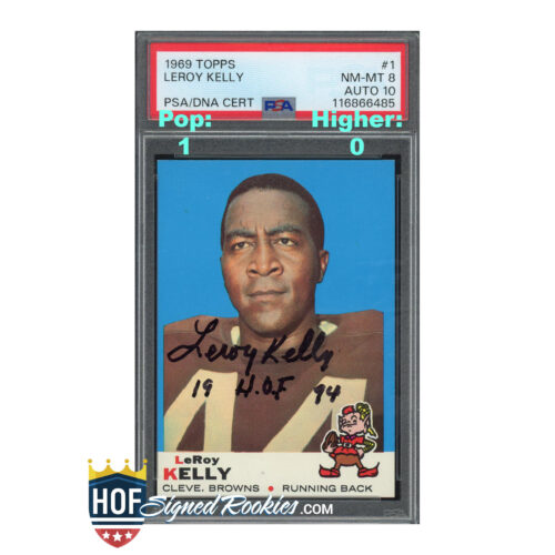 1969 Topps #1 LeRoy Kelly PSA 8 Auto 10