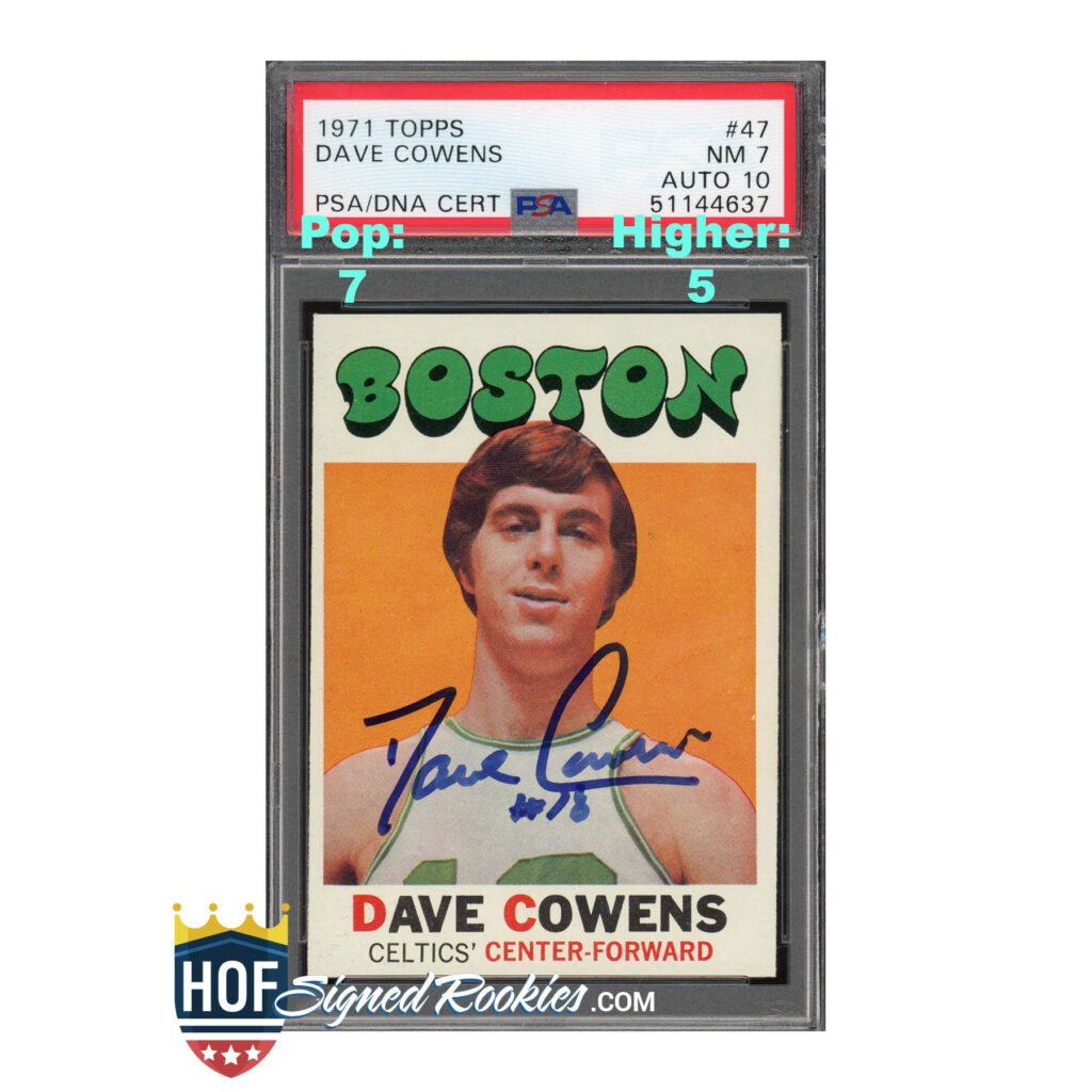 1971 Topps #47 Dave Cowens PSA 7 Auto 10