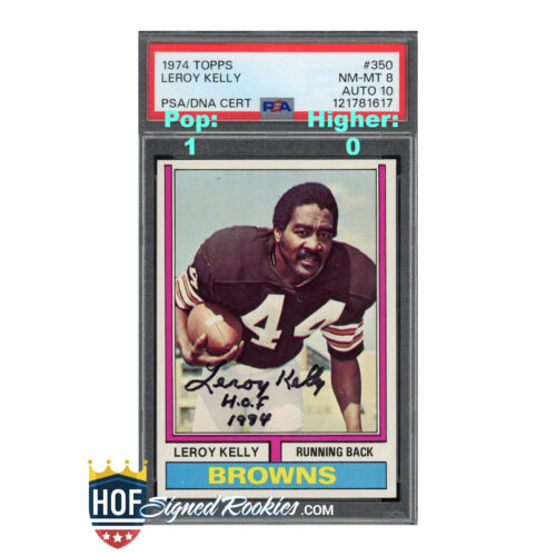 1974 Topps #350 LeRoy Kelly PSA 8 Auto 10