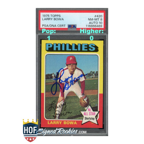 1975 Topps #420 Larry Bowa PSA 8 Auto 10