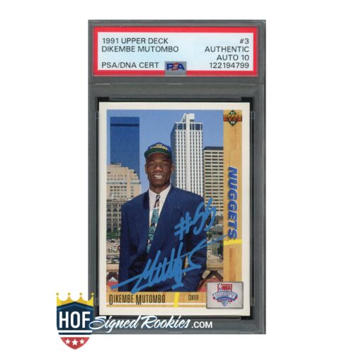 1991 Upper Deck #3 Dikembe Mutombo PSA Auth Auto 10
