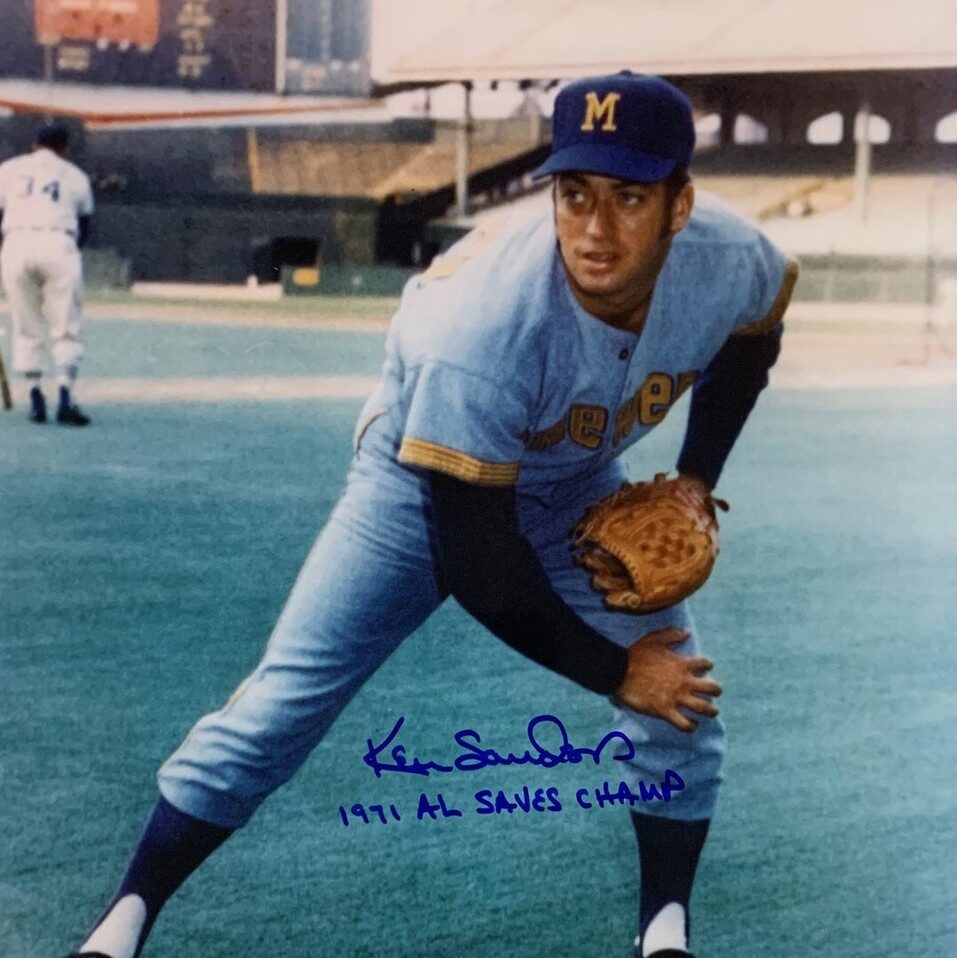 ken sanders brewers signed signature auto autograph
