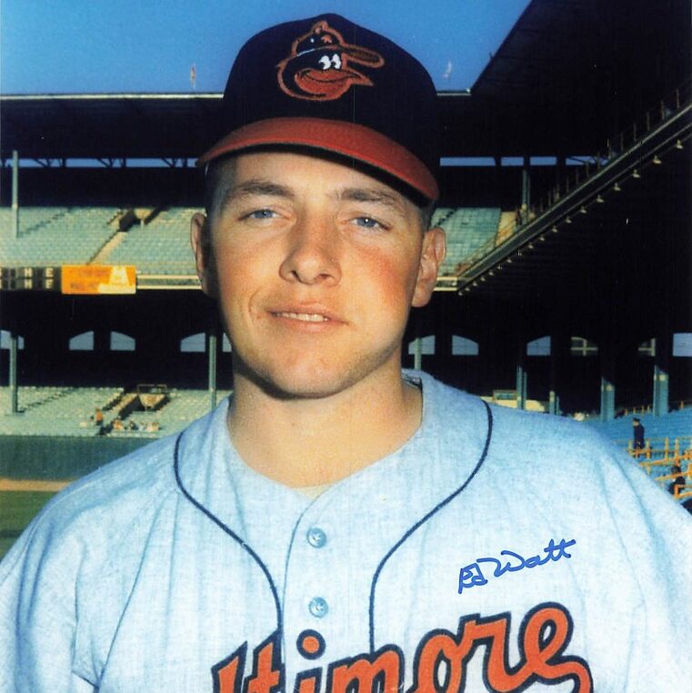 ed Eddie Watt orioles o's signed auto autograph signature