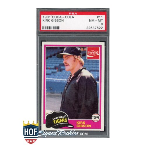 1981 Topps Coca-Cola #11 Kirk Gibson PSA 8