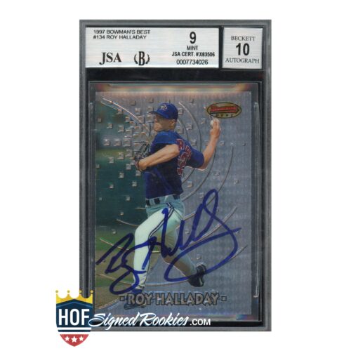 1997 Bowman's Best #134 Roy Halladay Beckett BGS 9 Mint Auto 10