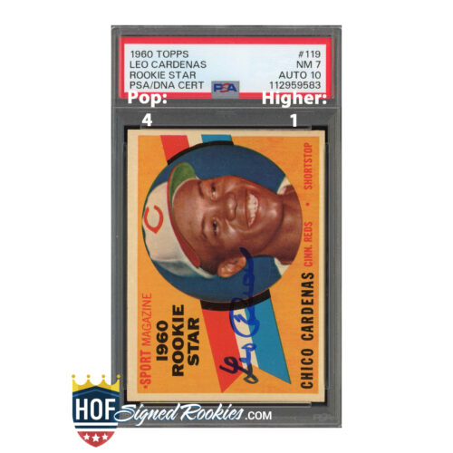 1960 Topps Leo Cardenas #119 PSA 7 Auto 10