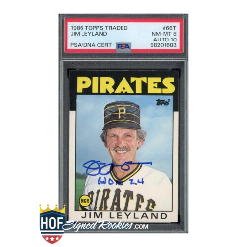 1986 Topps Traded Jim Leyland PSA 8 Auto 10
