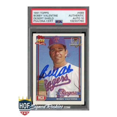 1991 Topps Desert Shield Bobby Valentine PSA Auto 10
