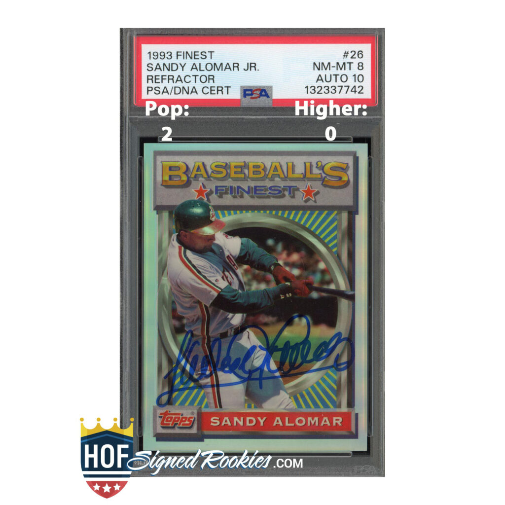 1993 Finest Refractor Sandy Alomar Jr. PSA 8 Auto 10