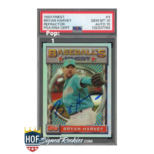 1993 Finest Refractor Bryan Harvey PSA 10 Auto 10
