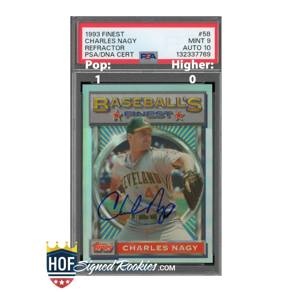 1993 Finest Refractor Charles Nagy PSA 9 Auto 10