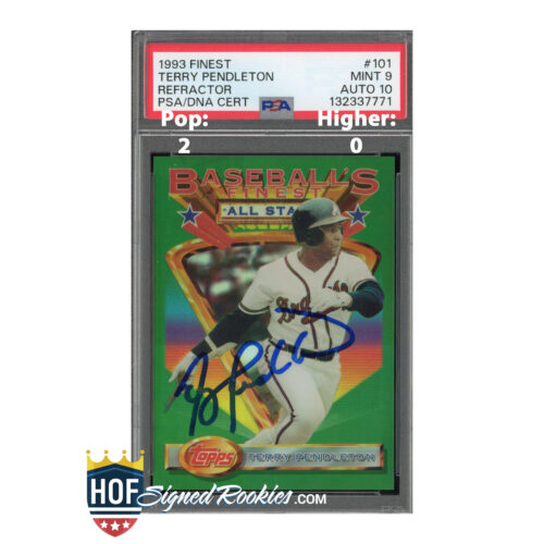 1993 Finest Refractor Terry Pendleton PSA 9 Auto 10