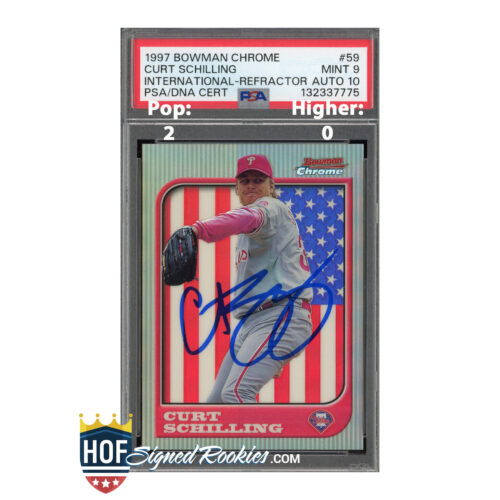 1997 Bowman Chrome International Refractor Curt Schilling PSA 9 Auto 10