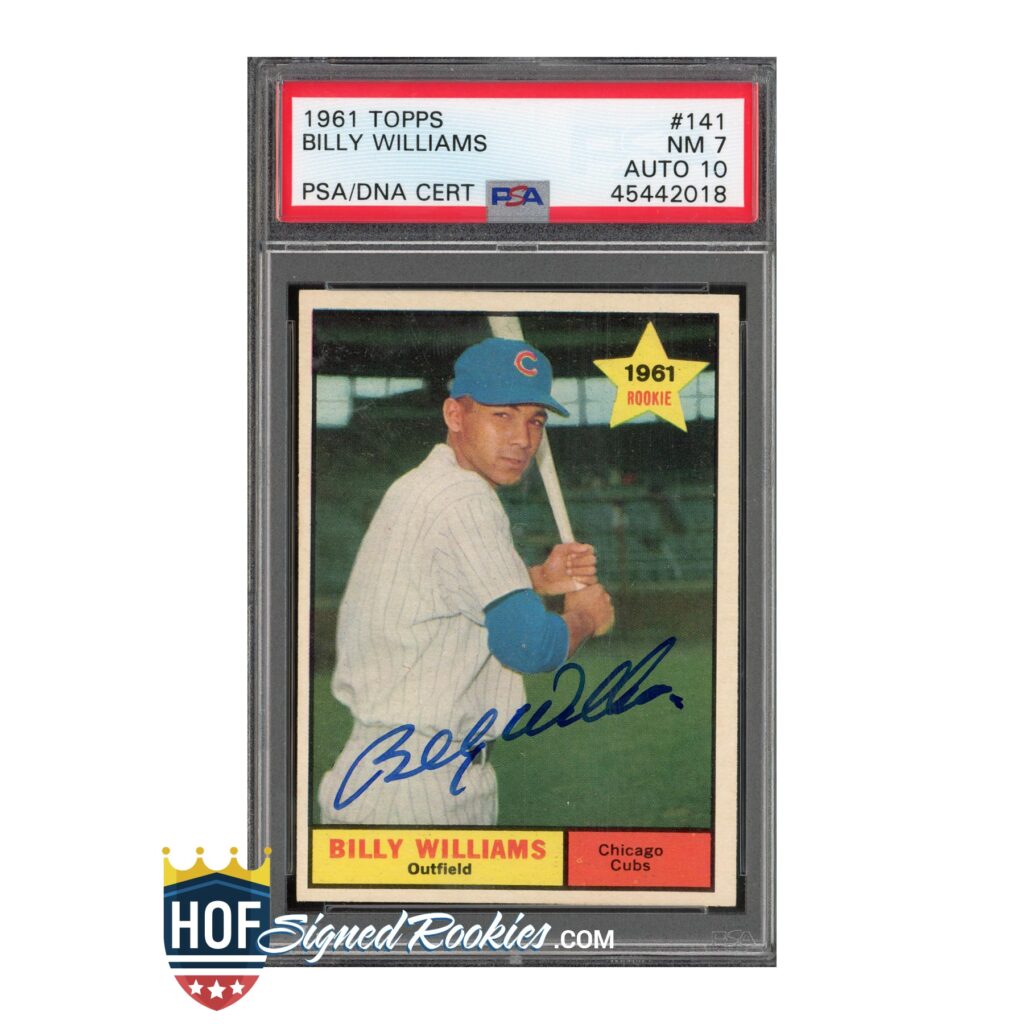 1961 Topps #141 Billy Williams PSA 7 Auto 10