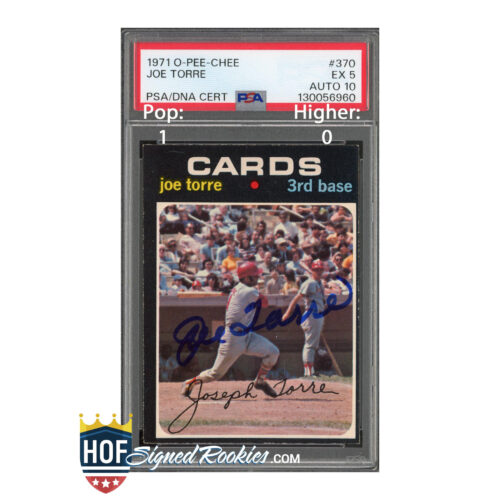 1971 OPC O-Pee-Chee #370 Joe Torre PSA 5 Auto 10