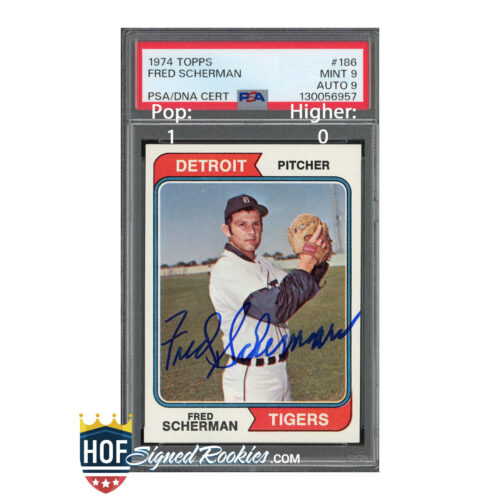 1974 Topps #186 Fred Scherman PSA 9 Auto 9