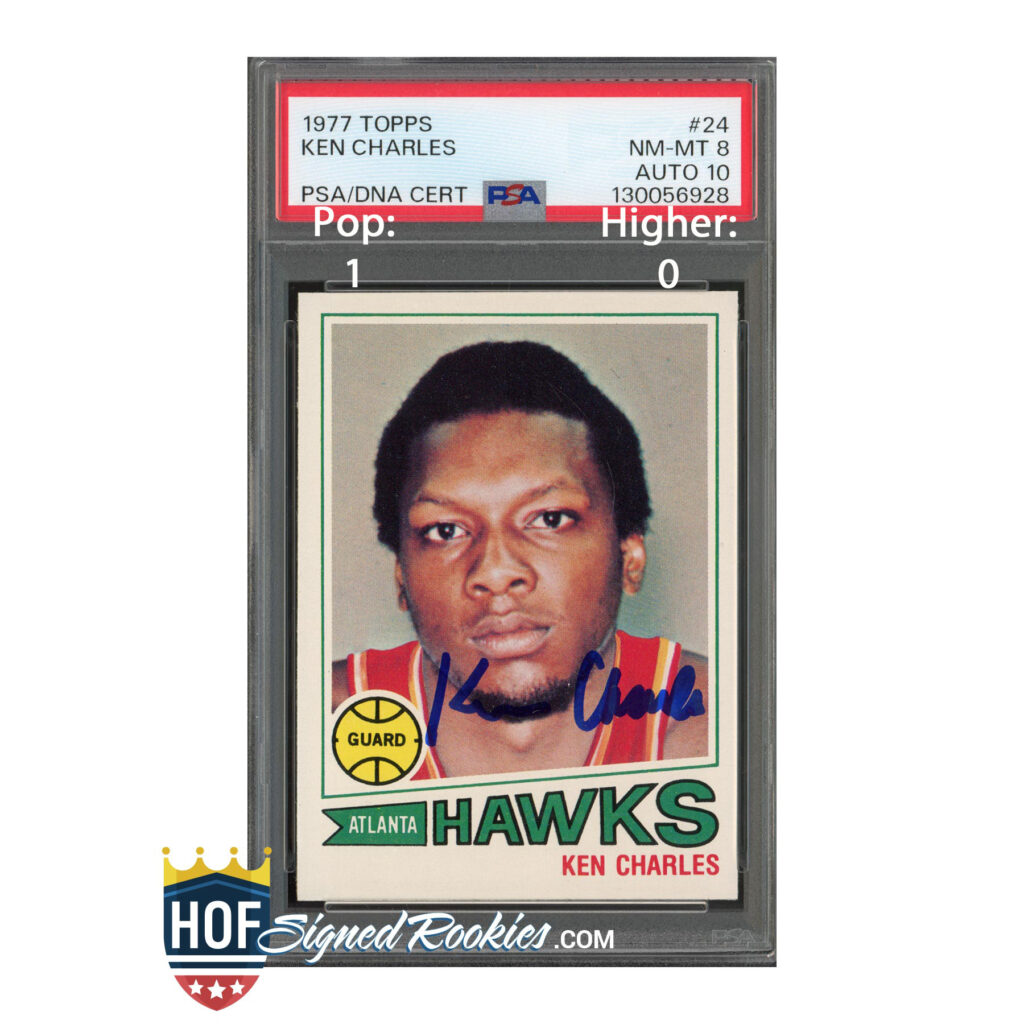 1977 Topps #24 Ken Charles PSA 8 Auto 10