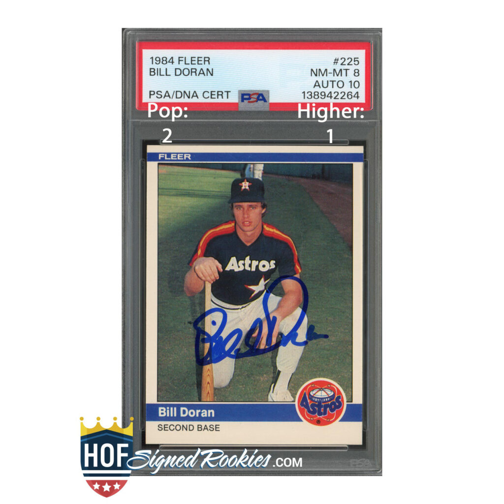1984 Fleer #225 Bill Doran PSA 8 Auto 10