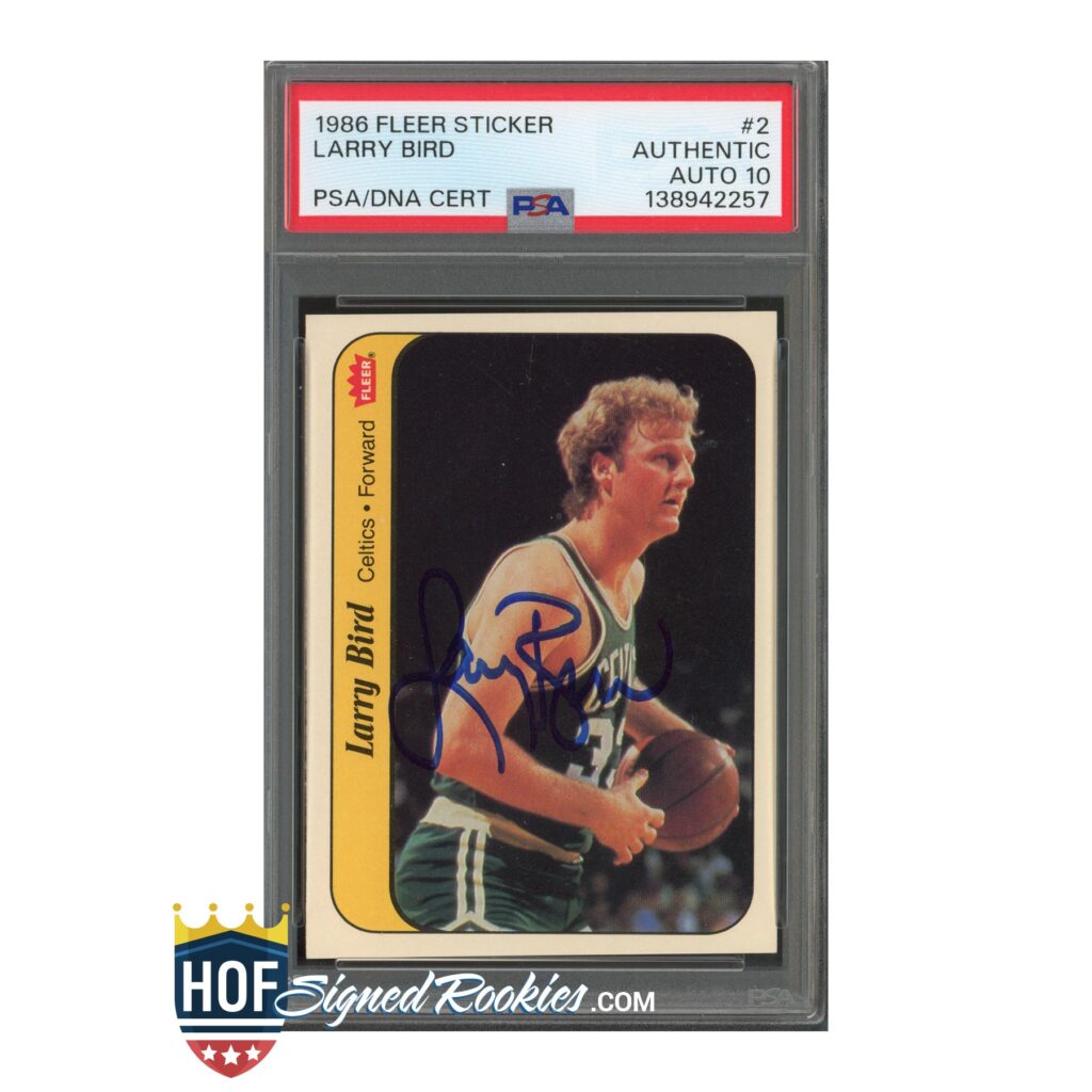 1986 Fleer Sticker #2 Larry Bird PSA Auth Auto 10