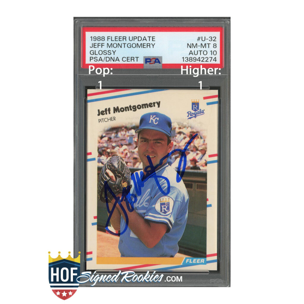 1988 Score Traded #71T Jeff Montgomery PSA 8 Auto 10