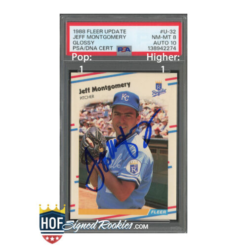 1988 Score Traded #71T Jeff Montgomery PSA 8 Auto 10
