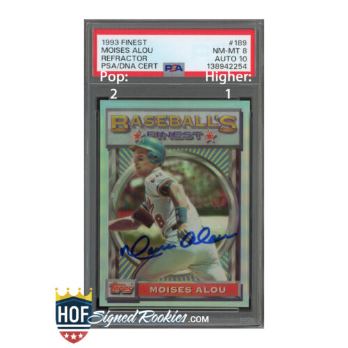 1993 Finest Refrator #189 Moises Alou PSA 8 Auto 10