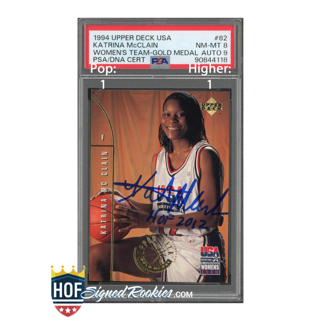 1994 Upper Deck USA Women's Gold Medal Katrina McClain PSA 8 Auto 9