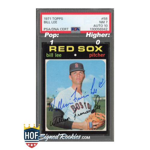 1971 Topps #58 Bill Lee PSA 7 Auto 10