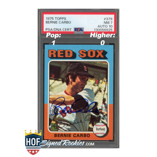 1975 Topps #379 Bernie Carbo PSA 7 Auto 10