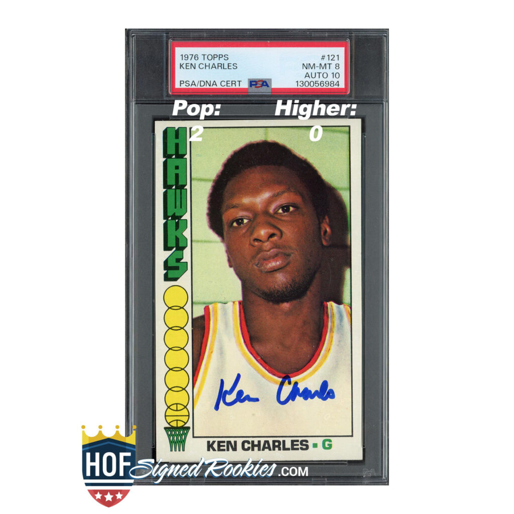1976 Topps #121 Ken Charles PSA 8 Auto 10