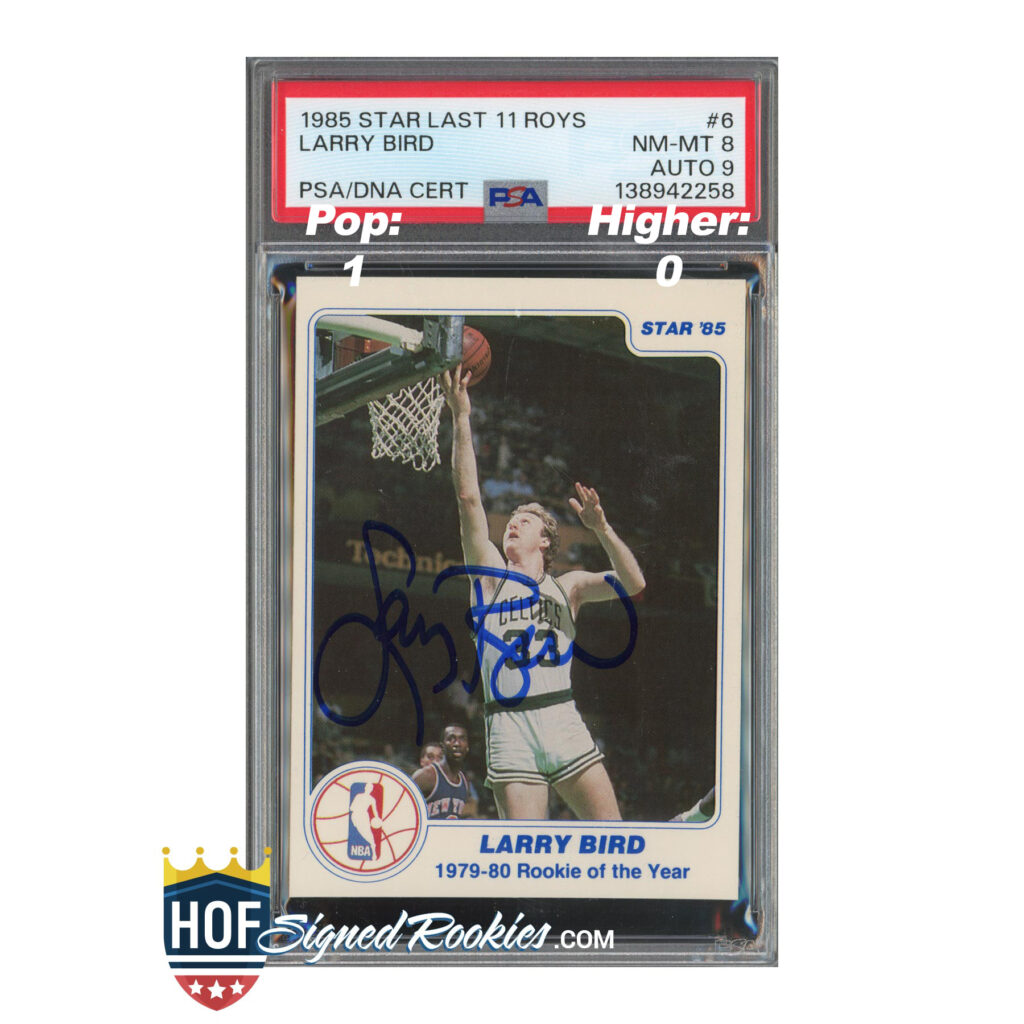 1985 Star Last 11 ROYS Larry Bird PSA 8 Auto 9